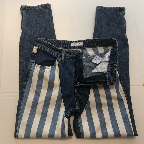 Guess x ASAP Rocky Striped Ankle Zip Jeans Sz 26 - Picture 4 of 15